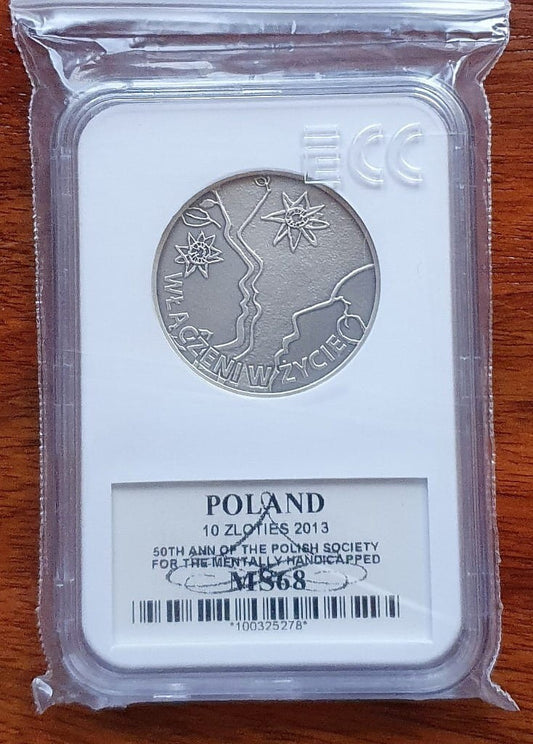10 zł 50-l Polskiego Stowarzyszenia na Rzecz Osób z Upośledzeniem Umysłowym 2013 MS68