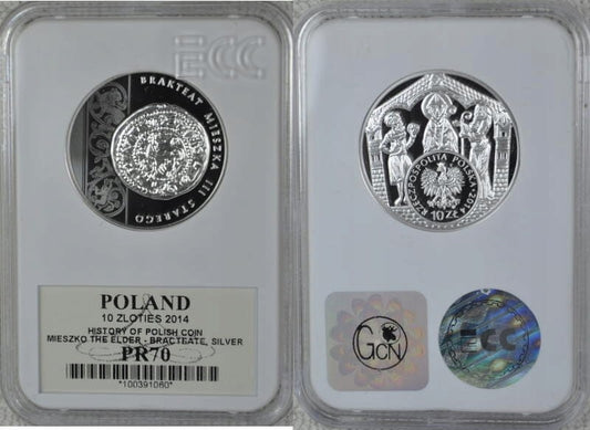 10 zł Brakteat Mieszka III 2014 PR70