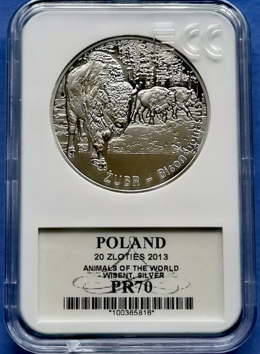 20 zł  Żubr (łac. Bison Bonasus) 2013 PR70