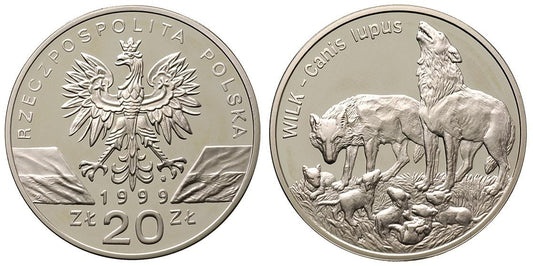 20 zł Wilki (łac. Canis lupus) 1999