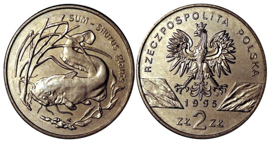 2 zł Sum (łac. Silurus glanis) 1995