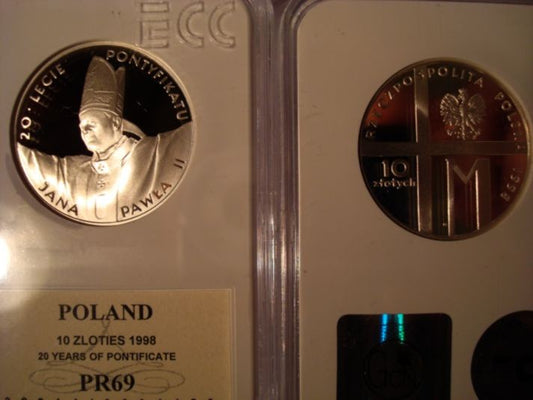 10 zł 20-lecie Pontyfikatu 1998 PR 69